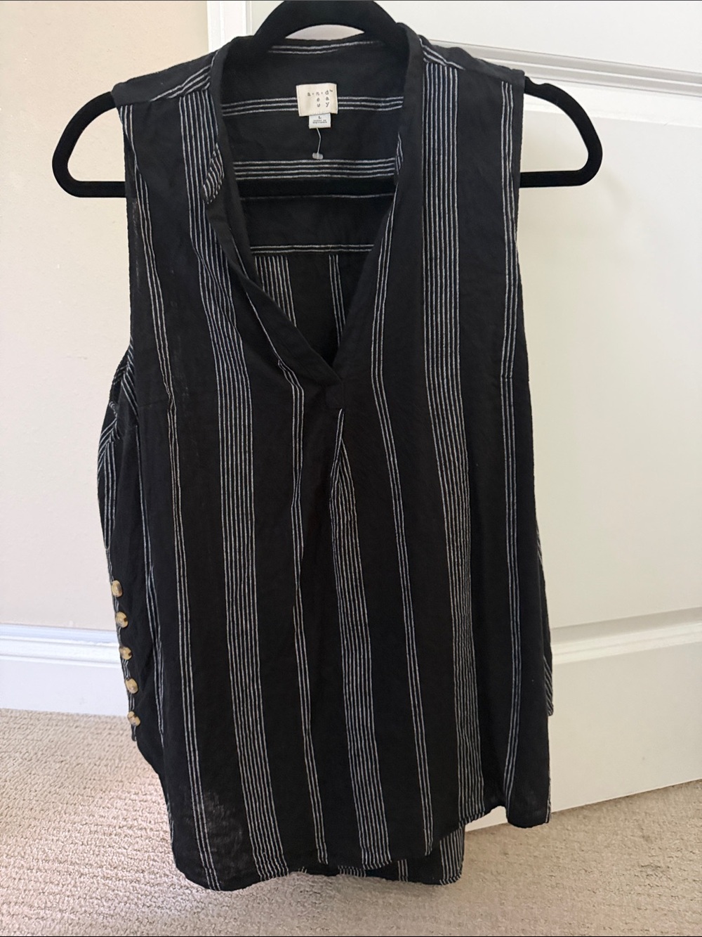 Black and White Line Tunic